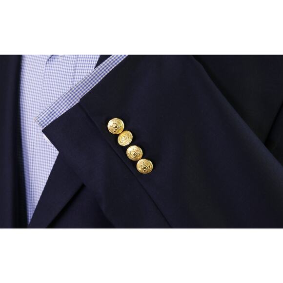 Lauren Ralph Lauren Mens Navy Blue Gold Button Wool Blazer Jacket 44L - Picture 6 of 8